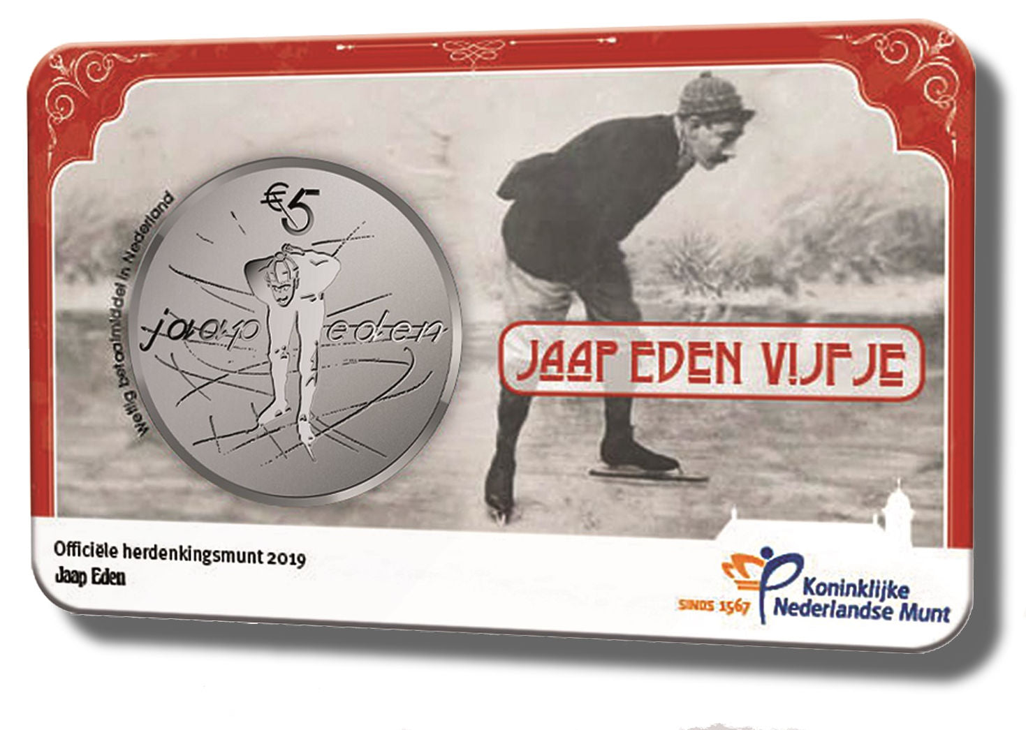 2019 - Nederland 5 Euro Coincard - Jaap Eden - UNC