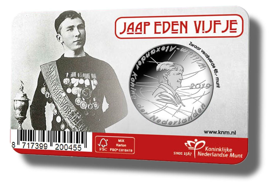 2019 - Nederland 5 Euro Coincard - Jaap Eden - UNC