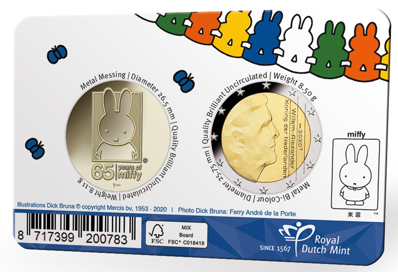 2017 - Nederland Coincard - 65 Jaar Nijntje - 2 Euro BU