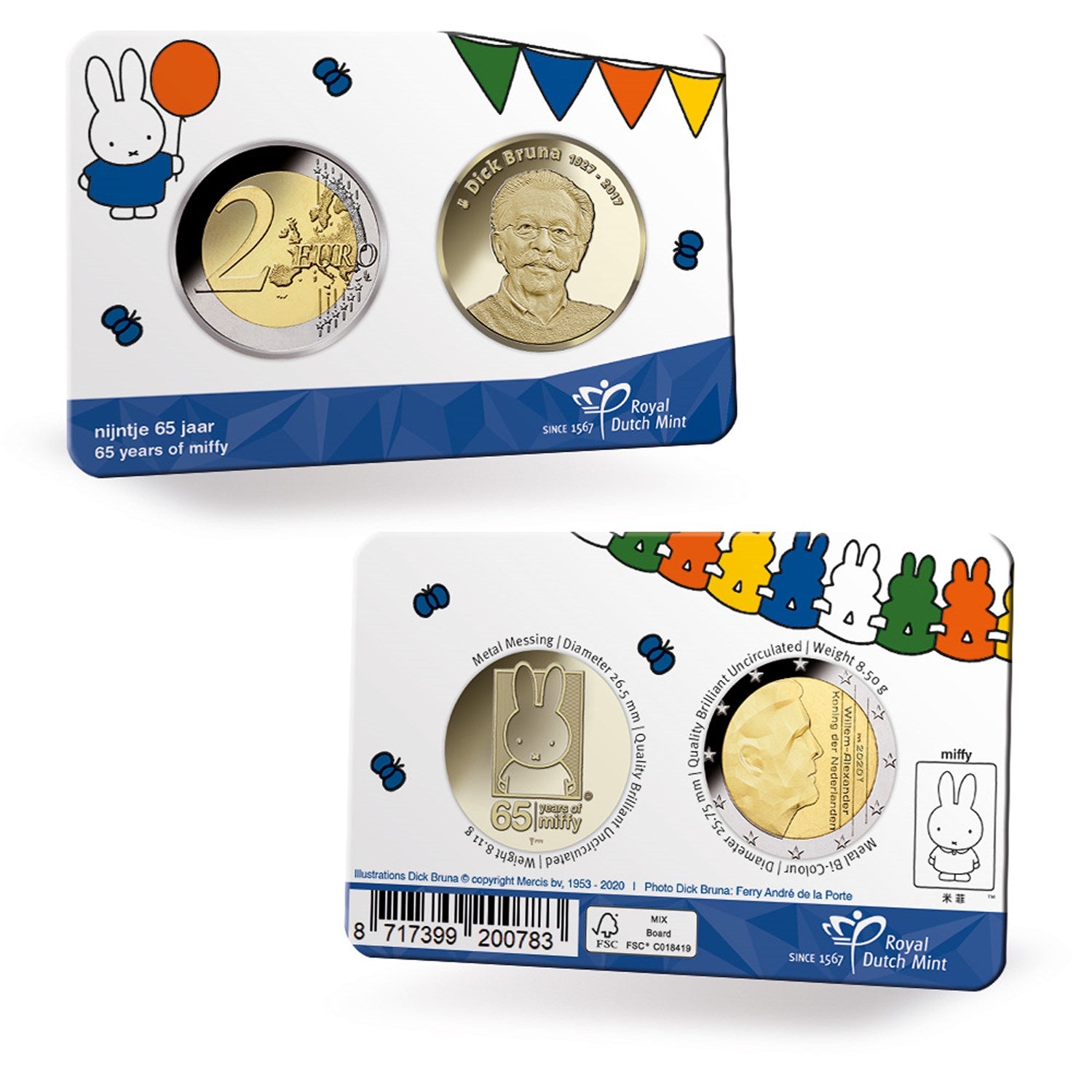 2017 - Nederland Coincard - 65 Jaar Nijntje - 2 Euro BU