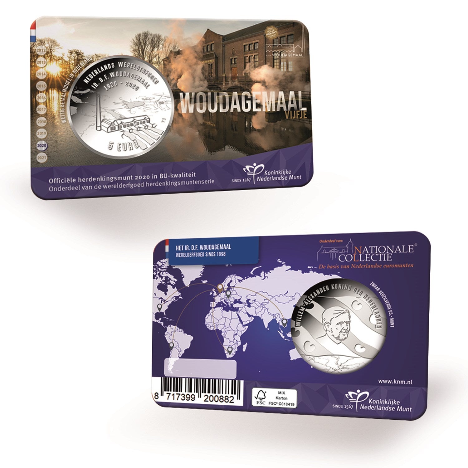 2020 - Nederland 5 Euro Coincard - Woudagemaal - BU