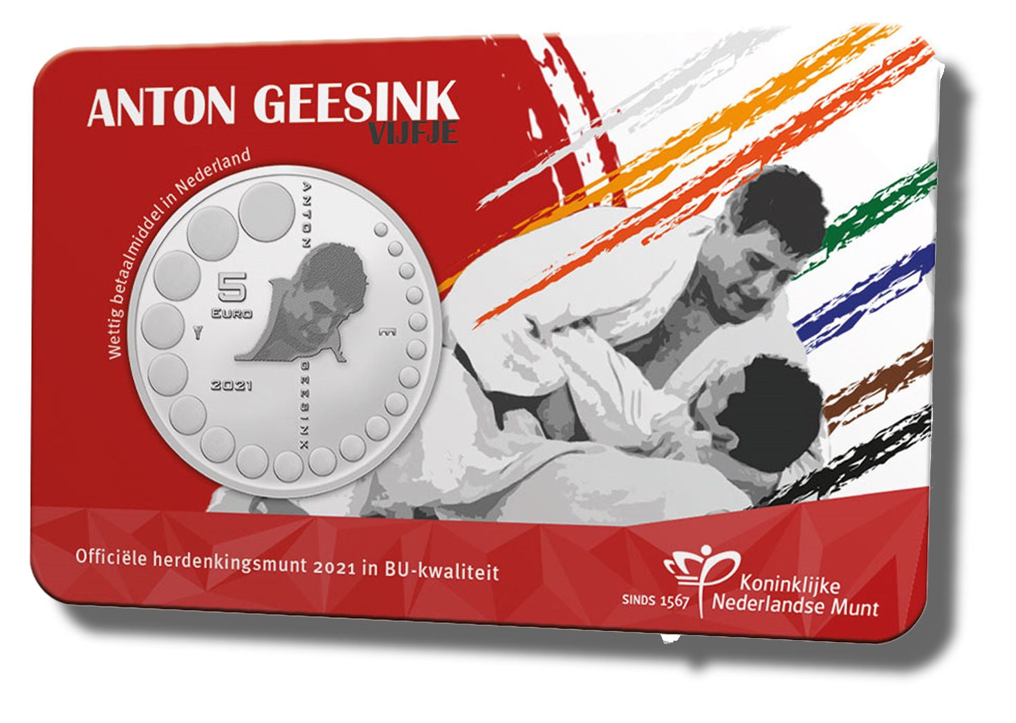 2021 - Nederland 5 Euro Coincard - Anton Geesink - BU