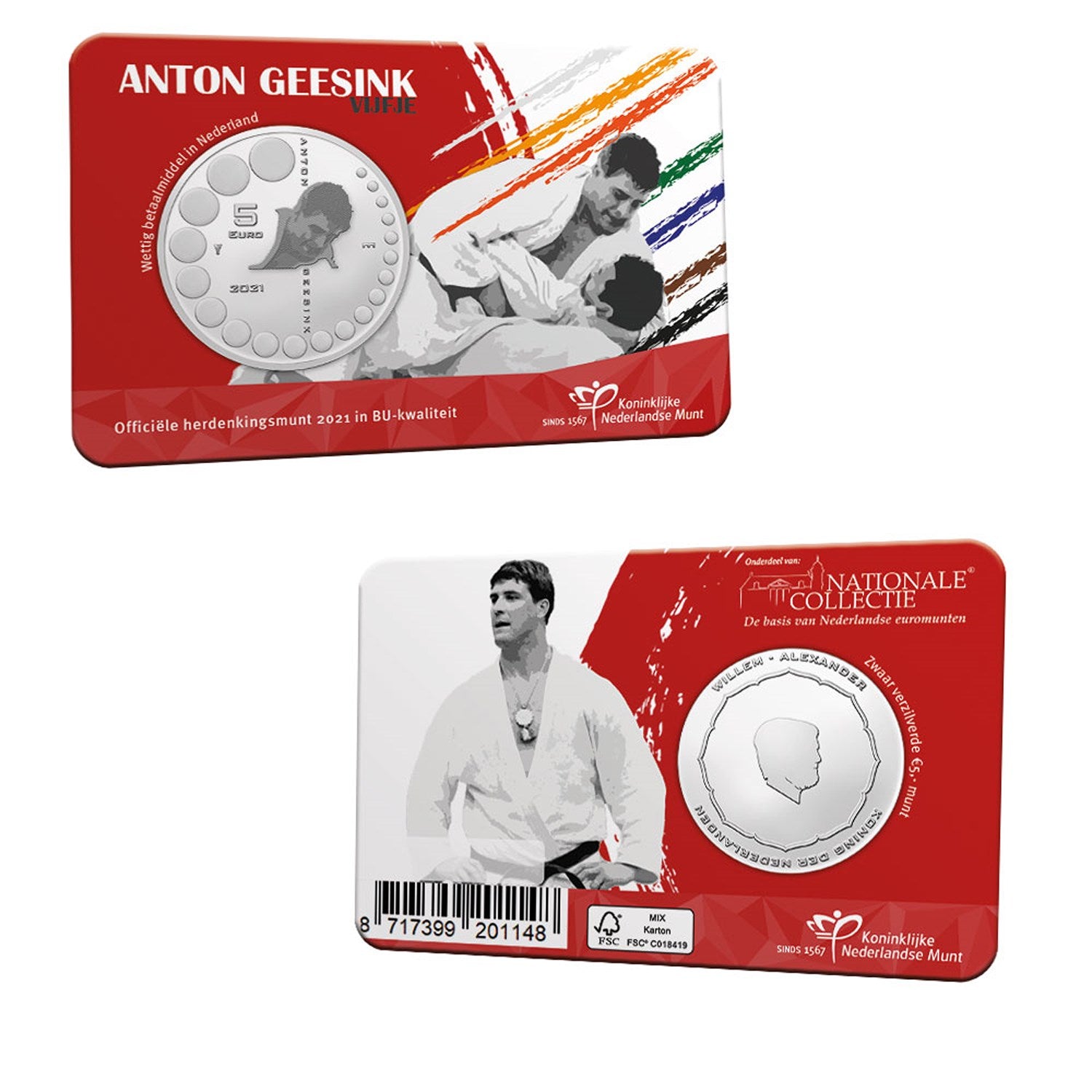 2021 - Nederland 5 Euro Coincard - Anton Geesink - BU