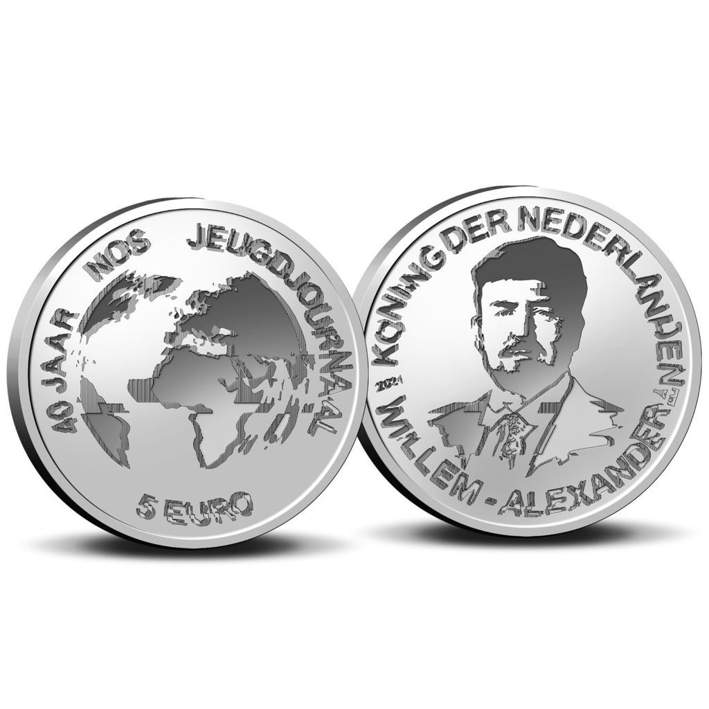 2021 - Nederland 5 Euro Coincard - 40 Jaar NOS Jeugdjournaal - UNC