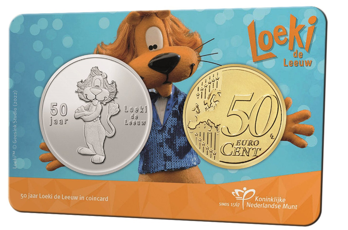 2022 - Nederland Coincard - 50 Jaar Loeki de Leeuw - 50 Cent BU