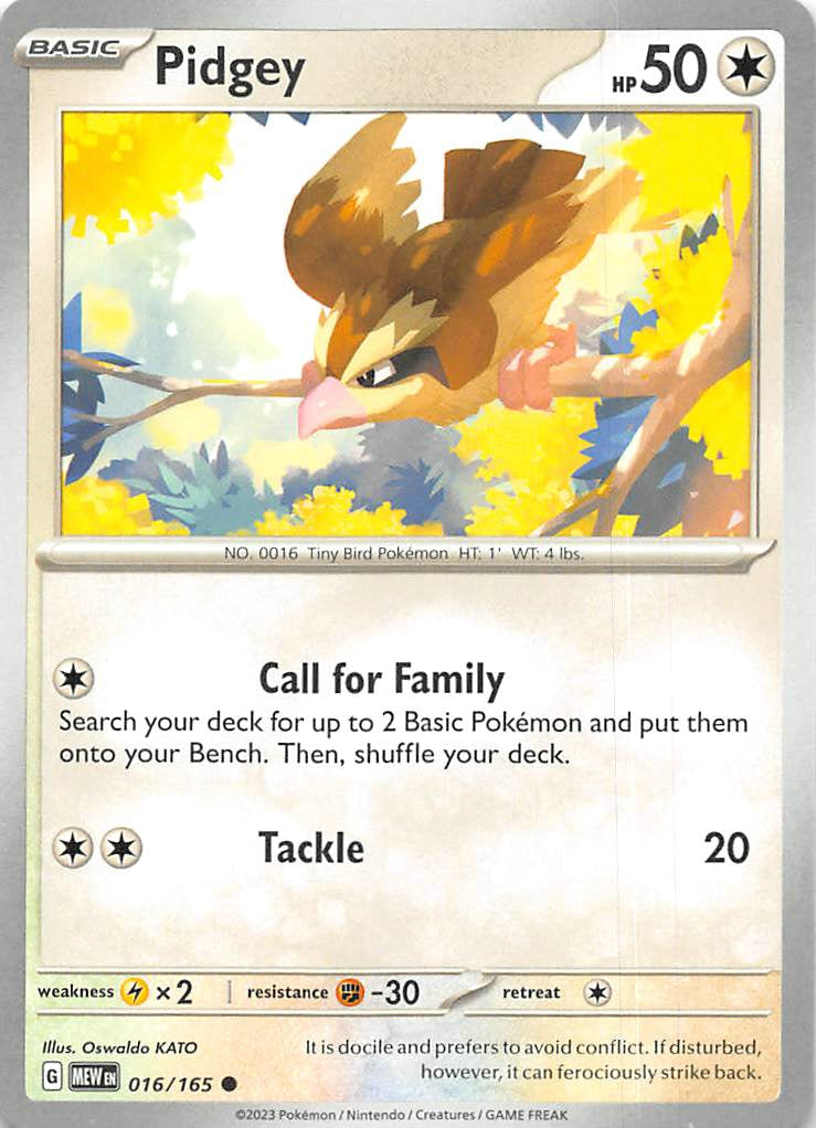 016/165 Pidgey - Scarlet & Violet 151 (MEW - ENG)