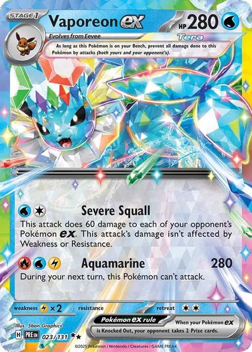 023/131 Vaporeon ex - Prismatic stamp - PRE (ENG)