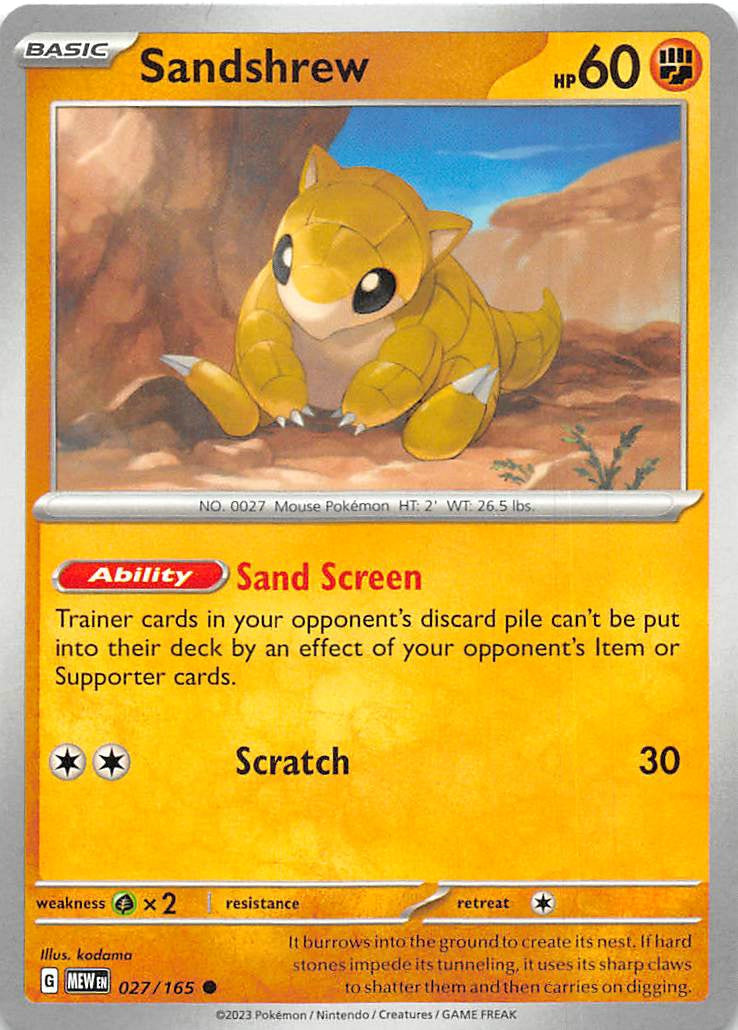 027/165 Sandshrew - Scarlet & Violet 151 (MEW - ENG)