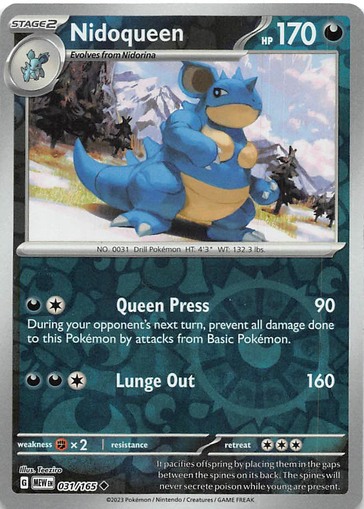 031/165 Nidoqueen - Reverse Holo - Scarlet & Violet 151 (MEW - ENG)