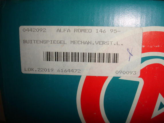 ALFA ROMEO 146 06/95-02/99 BUITENSPIEGEL blauw glas/ mech.verst. Links