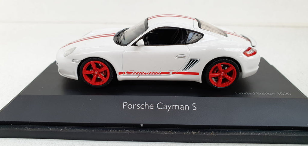 Schuco Porsche Cayman S Wit/Rood - Schaal 1:43