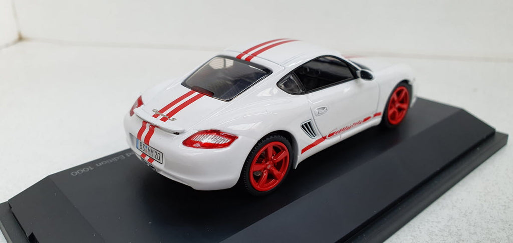 Schuco Porsche Cayman S Wit/Rood - Schaal 1:43