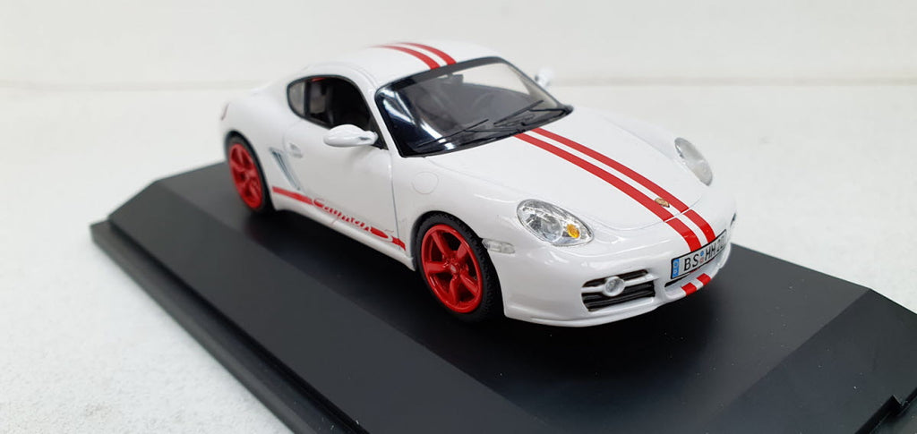 Schuco Porsche Cayman S Wit/Rood - Schaal 1:43