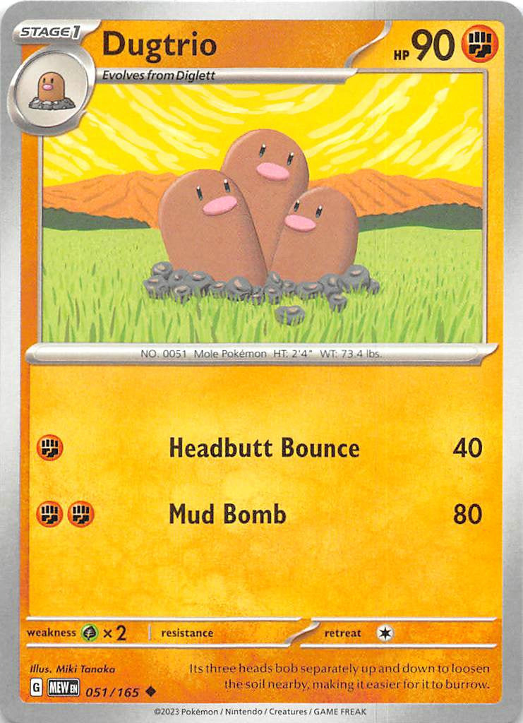 051/165 Dugtrio - Scarlet & Violet 151 (MEW - ENG)