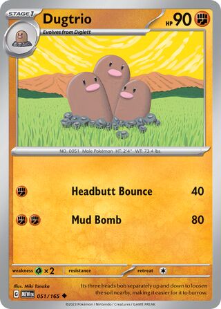 051/165 Dugtrio - Scarlet & Violet 151 (MEW - ENG)