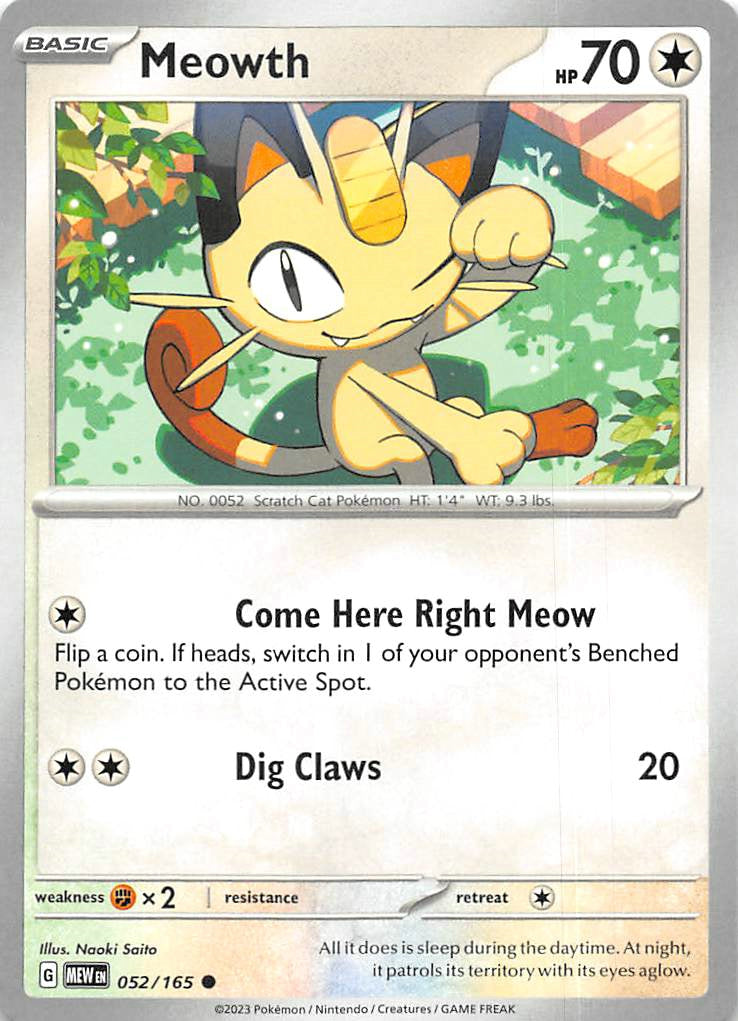 052/165 Meowth - Scarlet & Violet 151 (MEW - ENG)