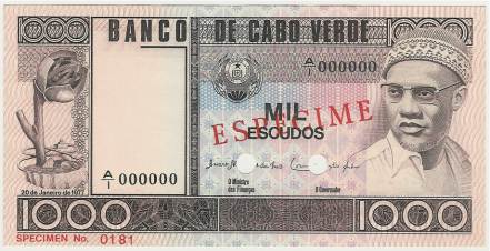 P-56s - Kaapverdië 1000 Escudos 1977 Unc Specimen