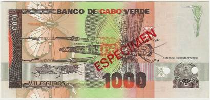 P-60s - Kaapverdië 1000 Escudos 1989 Unc Specimen