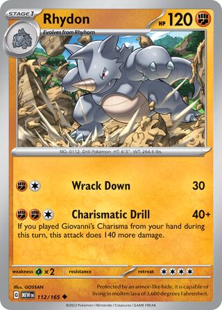 112/165 Rhydon - Scarlet & Violet 151 (MEW - ENG)