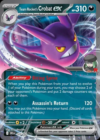122/182 Team Rocket's Crobat ex - Destined Rivals (DRI - ENG)