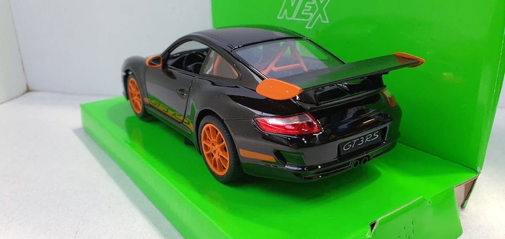 Porsche 911 (997) GT3 RS Zwart/Oranje 2006 Welly 1:24