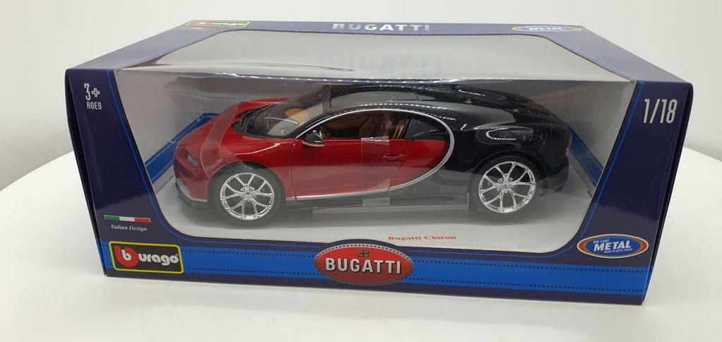 Bburago: Bugatti Chiron Sport Rood/Zwart - Schaal 1:18