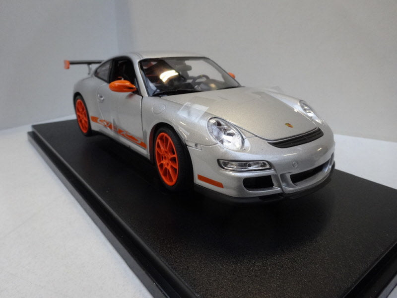 Welly Porsche 911 (997) GT3 RS 2007 Silver/Orange - Schaal 1:18