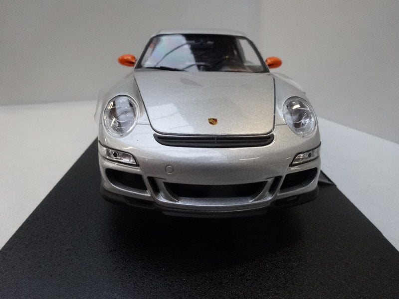 Welly Porsche 911 (997) GT3 RS 2007 Silver/Orange - Schaal 1:18