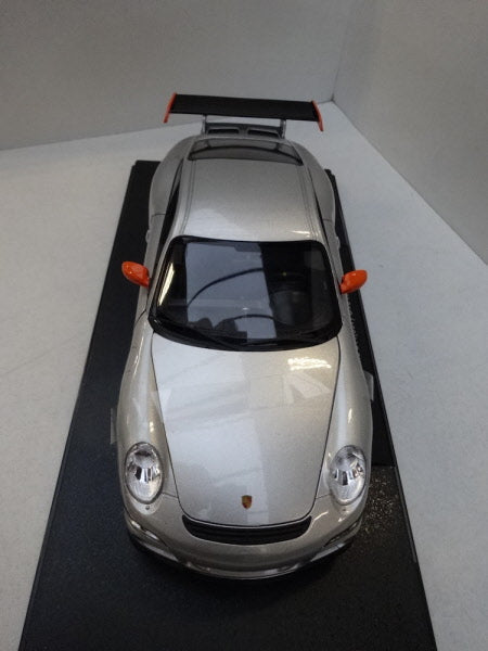 Welly Porsche 911 (997) GT3 RS 2007 Silver/Orange - Schaal 1:18