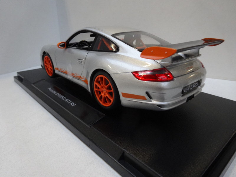 Welly Porsche 911 (997) GT3 RS 2007 Silver/Orange - Schaal 1:18