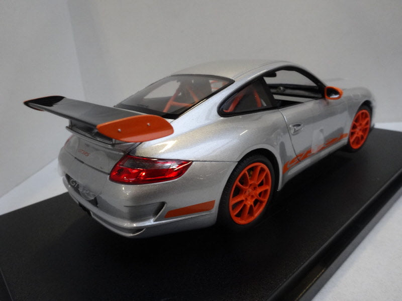 Welly Porsche 911 (997) GT3 RS 2007 Silver/Orange - Schaal 1:18