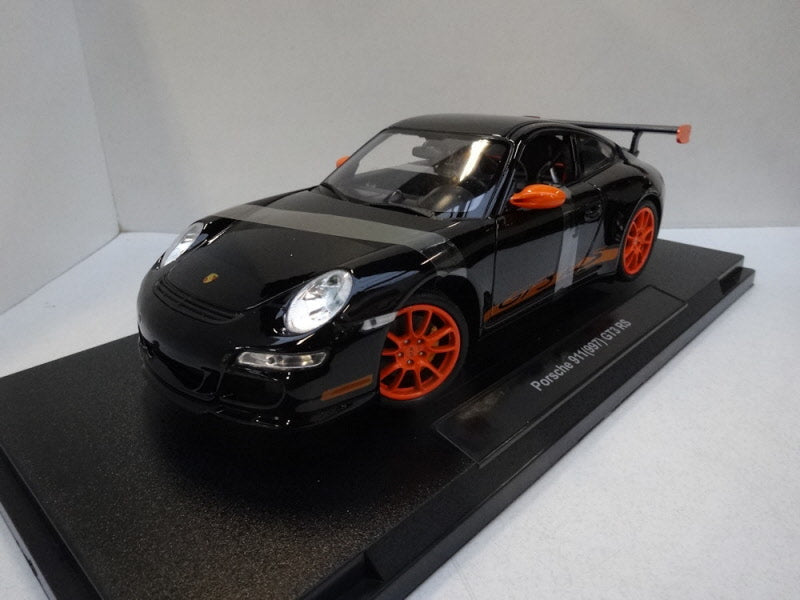 Welly Porsche 911 (997) GT3 RS 2007 Black/Orange - Schaal 1:18