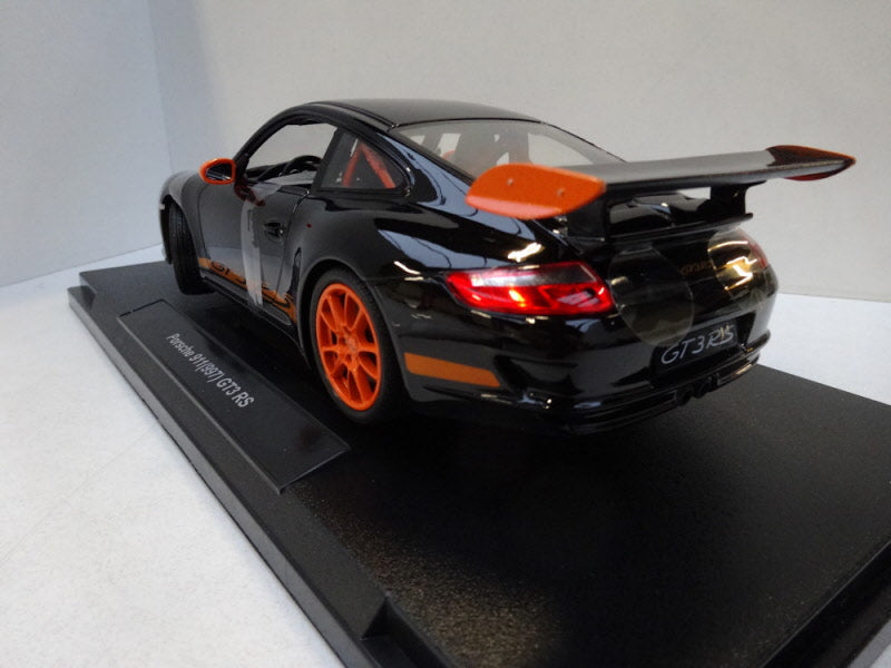 Welly Porsche 911 (997) GT3 RS 2007 Black/Orange - Schaal 1:18