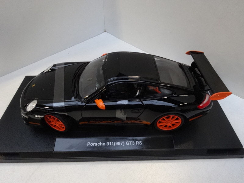Welly Porsche 911 (997) GT3 RS 2007 Black/Orange - Schaal 1:18