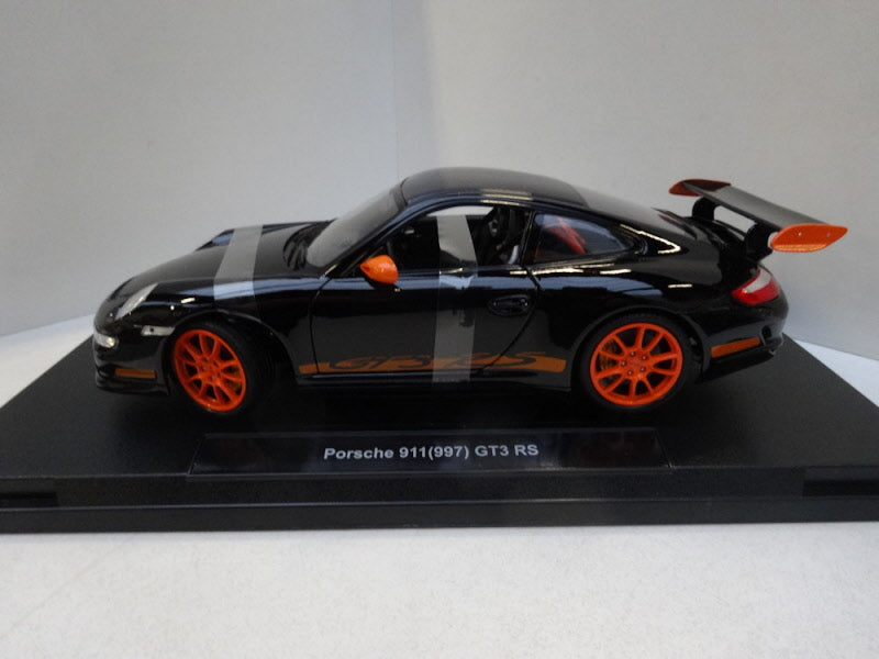Welly Porsche 911 (997) GT3 RS 2007 Black/Orange - Schaal 1:18