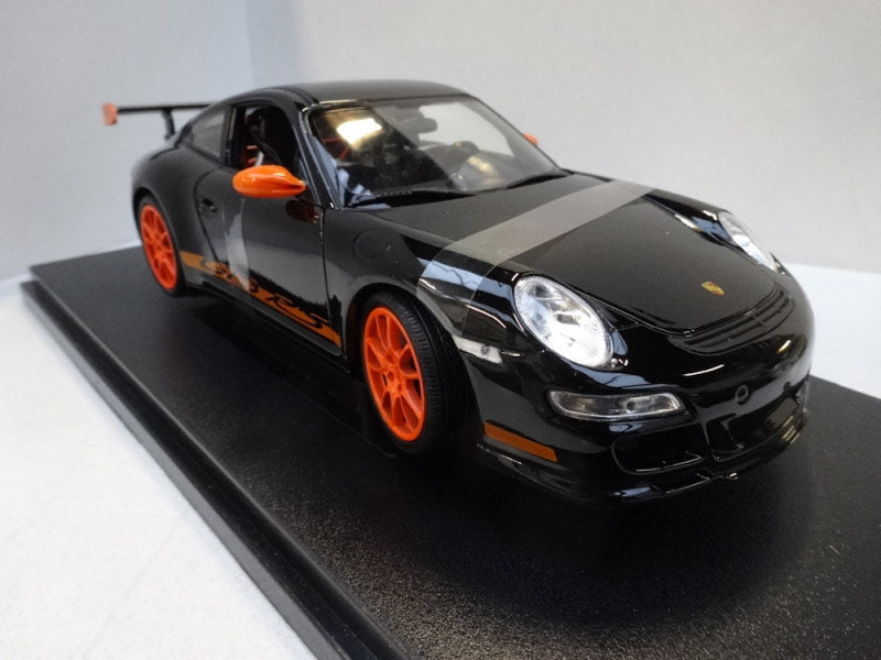Welly Porsche 911 (997) GT3 RS 2007 Black/Orange - Schaal 1:18