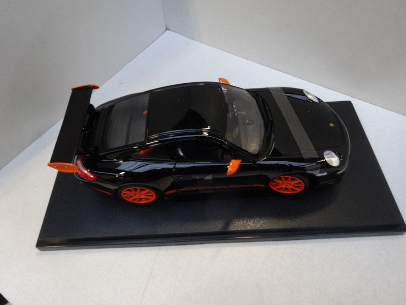 Welly Porsche 911 (997) GT3 RS 2007 Black/Orange - Schaal 1:18