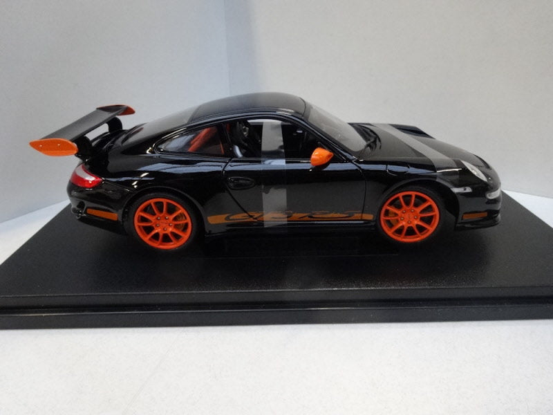 Welly Porsche 911 (997) GT3 RS 2007 Black/Orange - Schaal 1:18