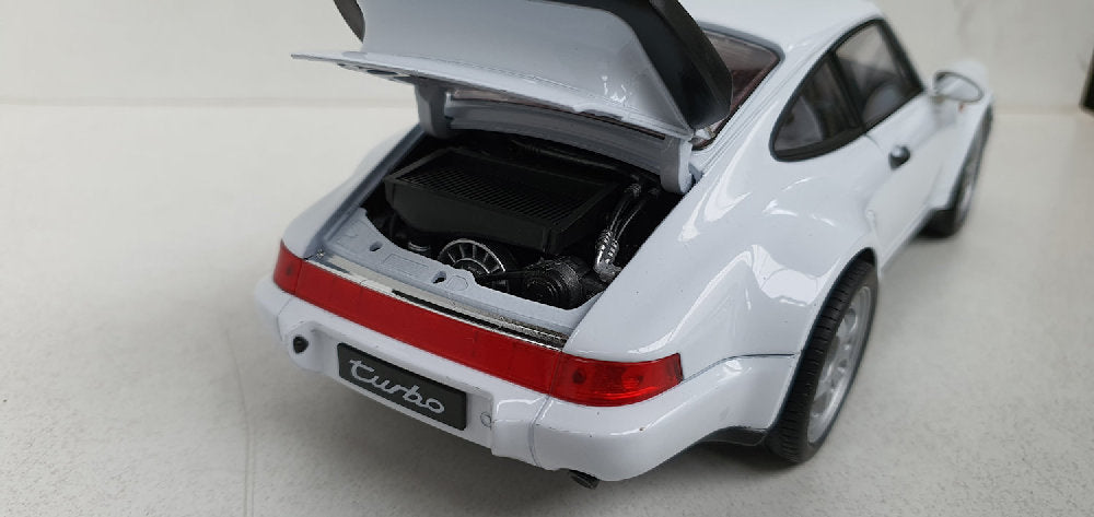 Welly: Porsche 911 (964) Turbo Wit - Schaal 1:18