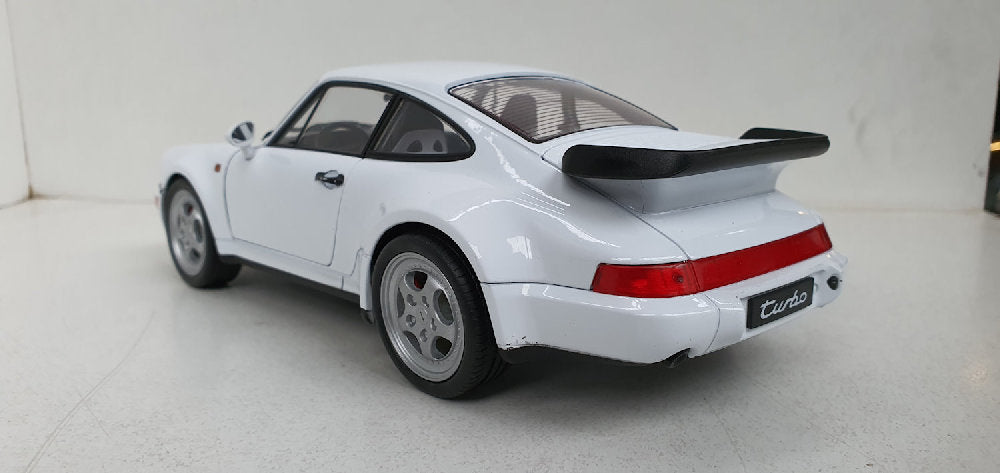 Welly: Porsche 911 (964) Turbo Wit - Schaal 1:18
