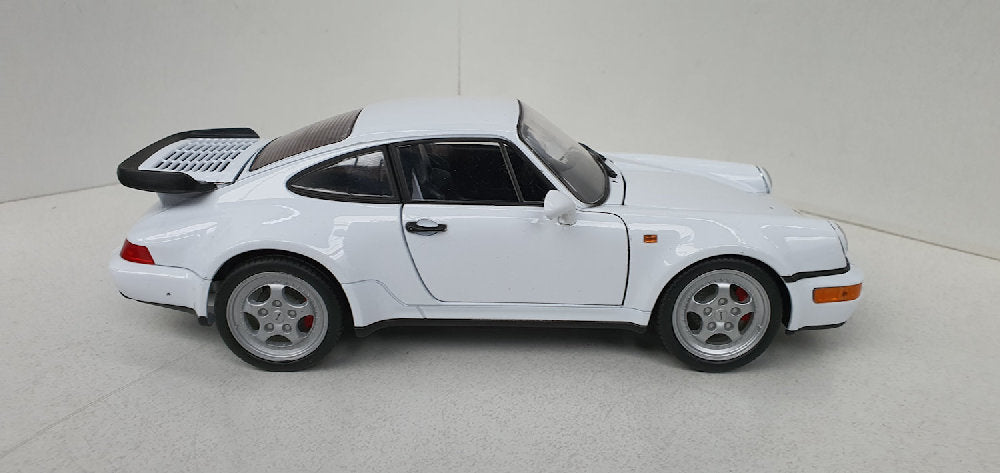 Welly: Porsche 911 (964) Turbo Wit - Schaal 1:18