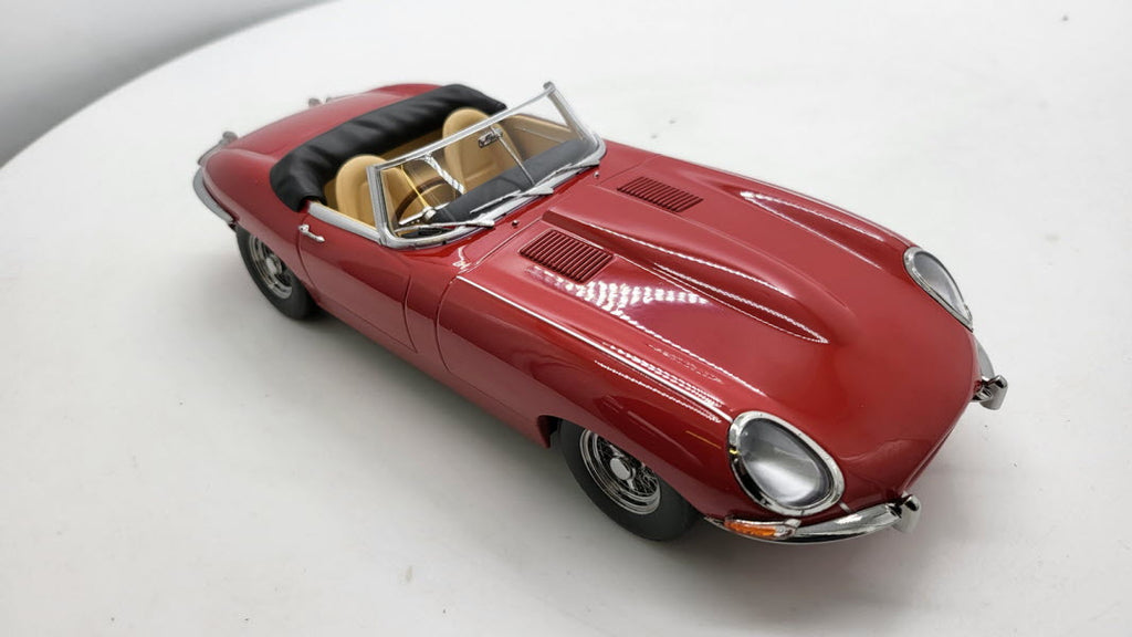 Jaguar E-Type Serie 1 Cabriolet Rood 1961 - KK-Scale 1:18