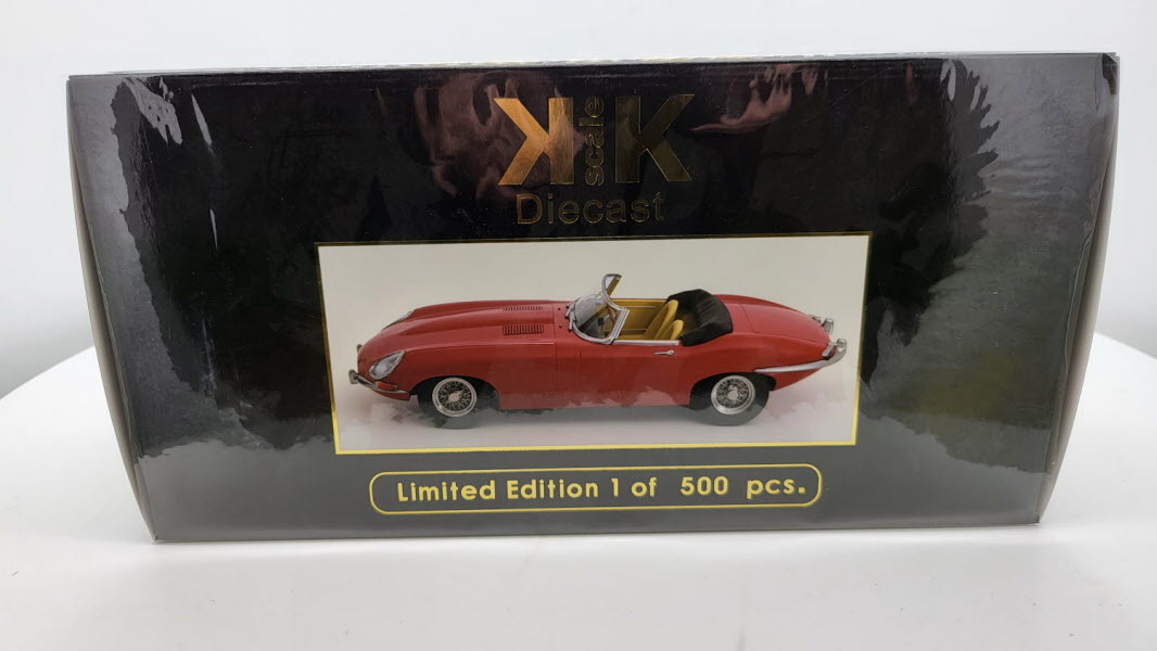 Jaguar E-Type Serie 1 Cabriolet Rood 1961 - KK-Scale 1:18