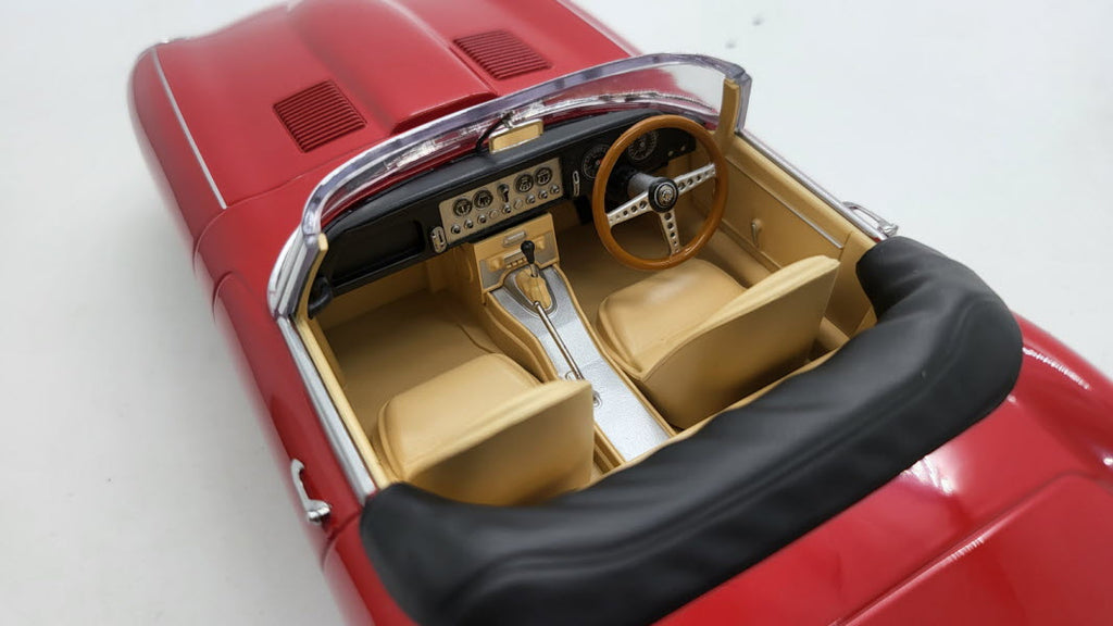 Jaguar E-Type Serie 1 Cabriolet Rood 1961 - KK-Scale 1:18