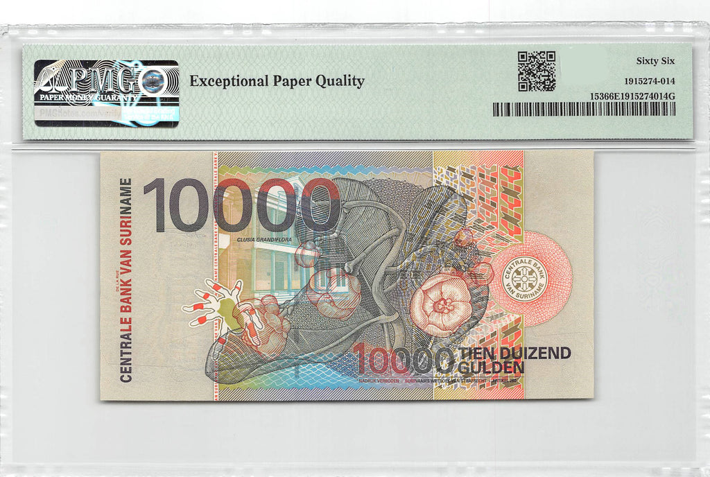 P-153 Suriname 10.000 Gulden 2000 Unc PMG 66 EPQ