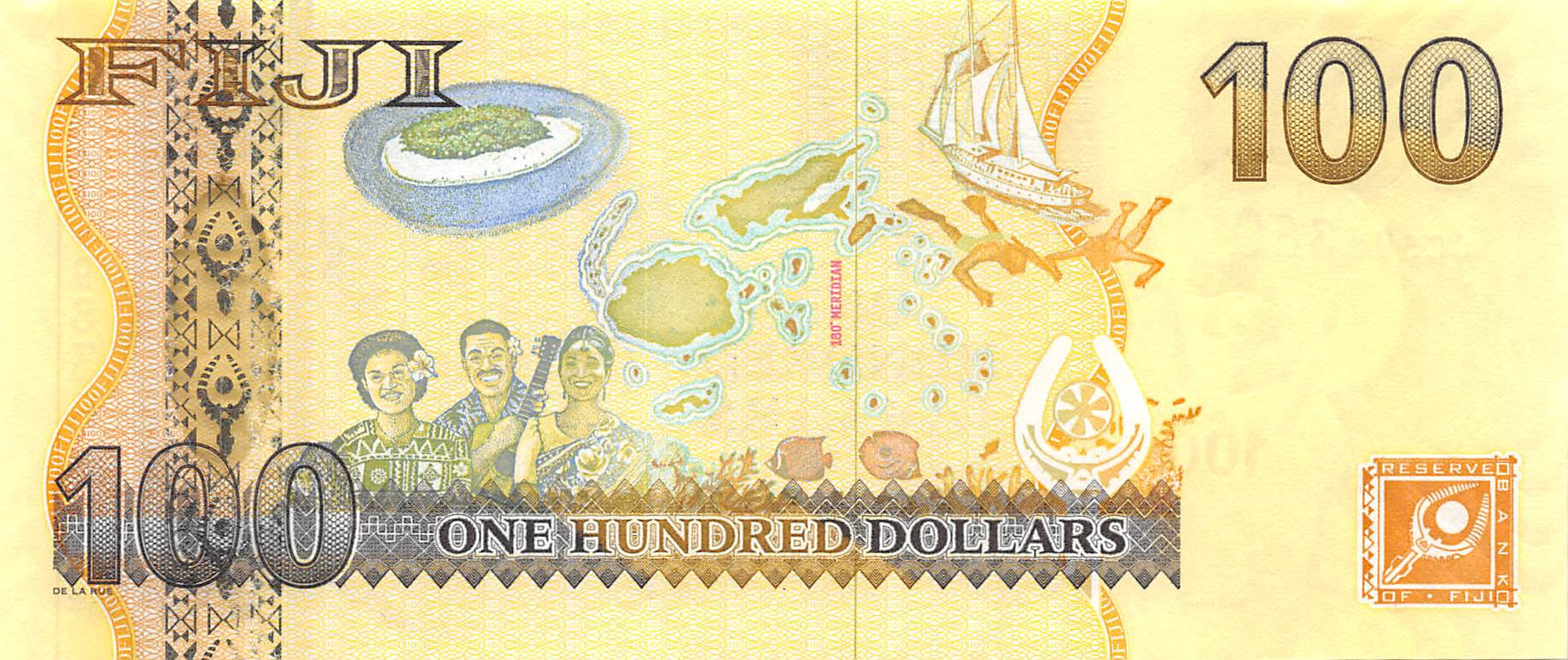 P-114a Fiji Islands 100 Dollars 2007 Unc