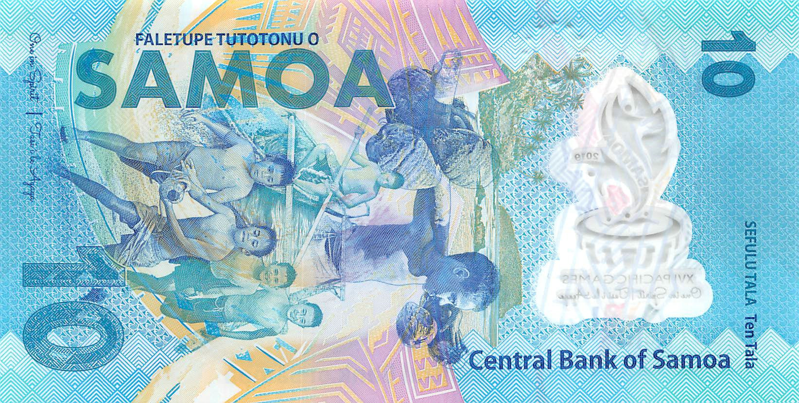 P-45a Samoa 10 Tala 2019 Unc *XVI Pacific Games* Polymer