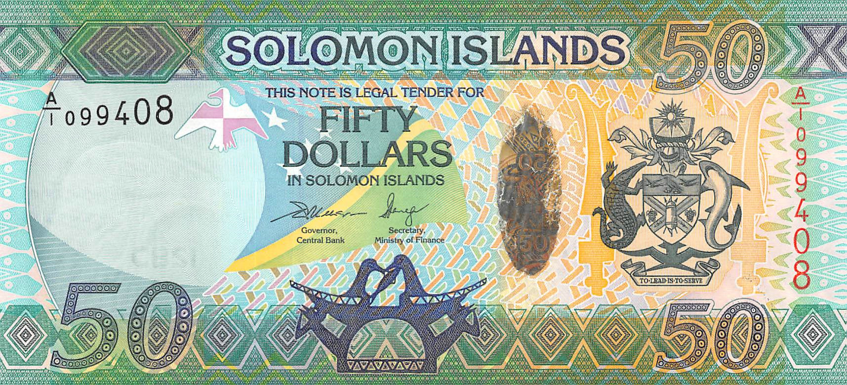 P-035 Solomon Islands 50 Dollars 2013 Unc