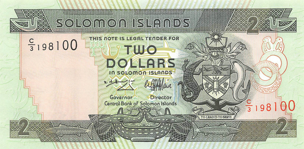 P-018a Solomon Islands 2 Dollars 1997 Unc