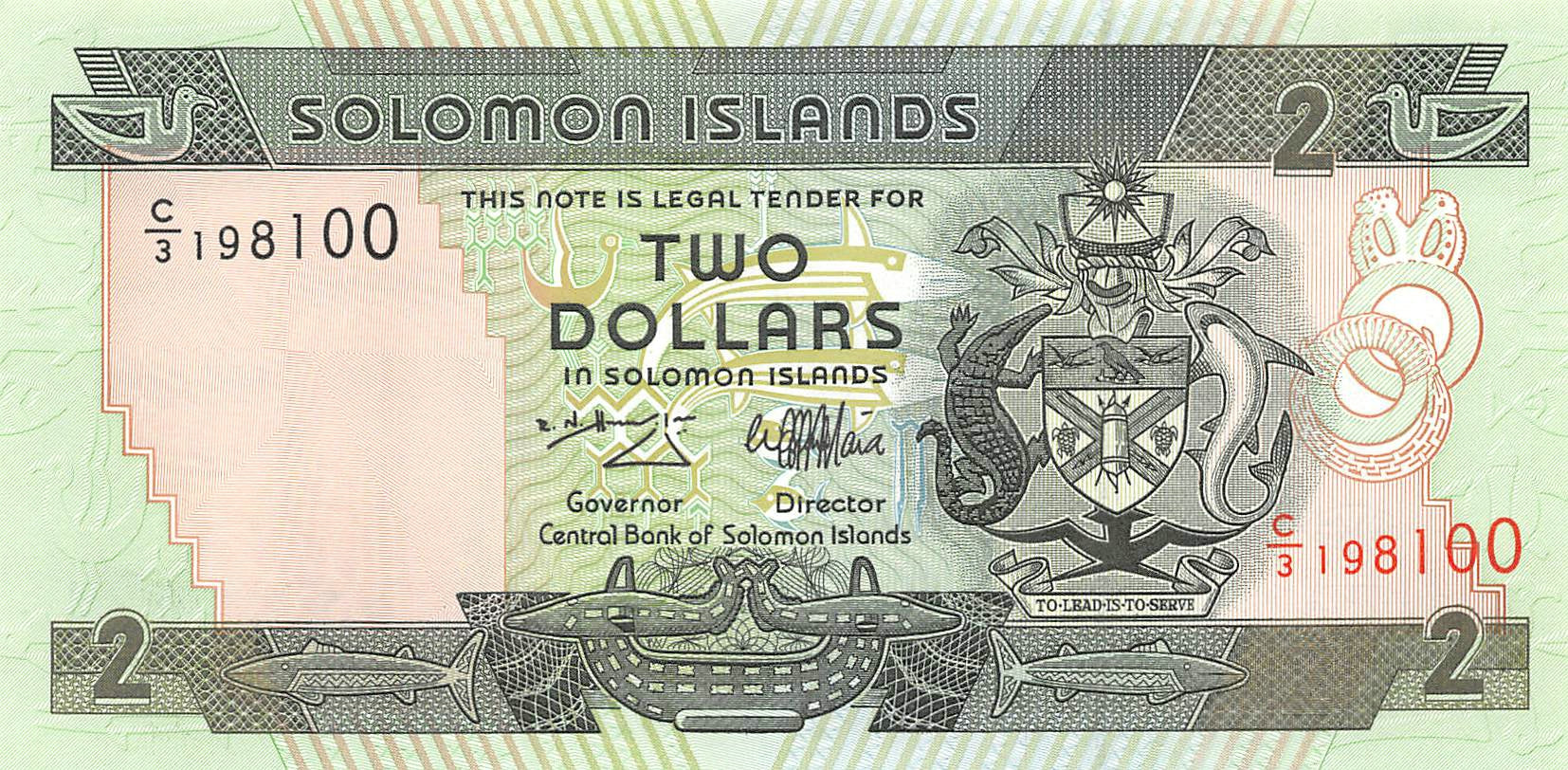 P-018a Solomon Islands 2 Dollars 1997 Unc